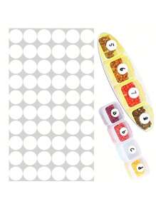 1000pcs Diamond Painting Sticker Labels, Round And Square Shapes, Suitable For DIY, Toolbox, Storage Box Markings, Writable Digits & Letters
