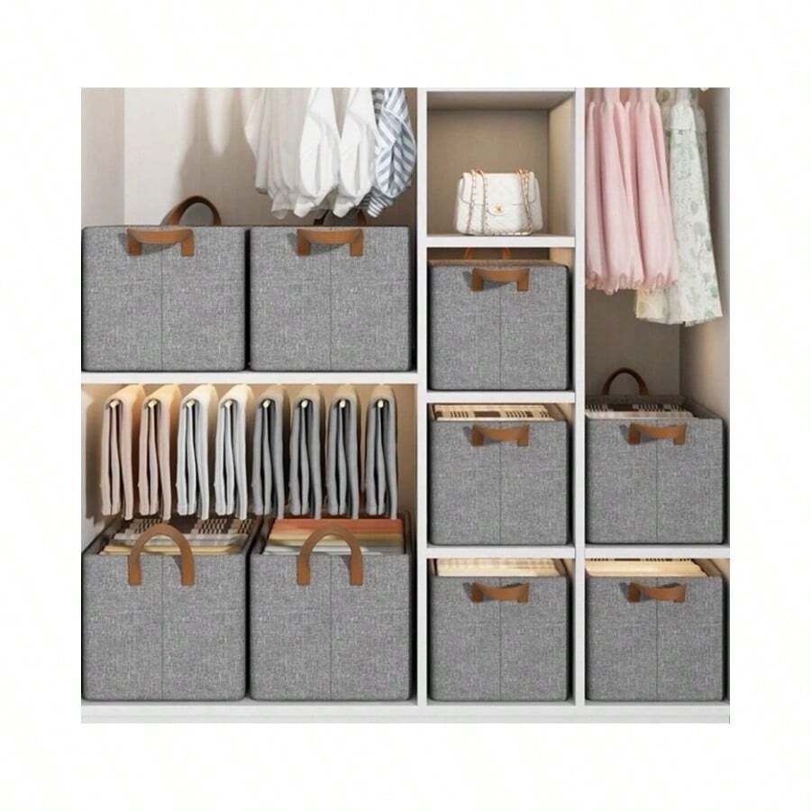 Caixas de Armazenamento Organizadora de Roupas Gavetas e Guarda-Roupas Capacidade 25L - Cinza - Visão 1