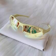 Unisex Anti-UV Sports Sunglasses - Mustard Yellow - View 2