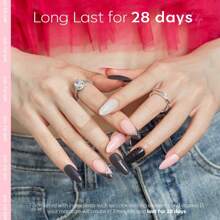 NOCIS Dip Powder Nail Kit - Acrylic Nails Starter Set With 4 Color Powders (Gray, Pink, Black Glitter), Base Coat, Top Coat, Activator, Brush, Buffer & Nail File - Non-Scented DIY Manicure Toolsacrylic Press On Nails - Multicolor - View 9