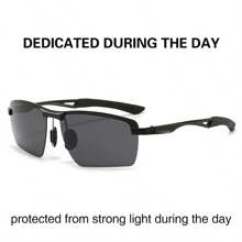 Polarisierte Nachtsichtbrille mit Metallrahmen - Nachtsichtbrille - für Herren Damen Outdoor Sport Party Urlaub Reisen Fischen Dekorationen Fotoprops, ideale Geschenkwahl für Sommerurlaub am Strand, Outdoor, Reisen