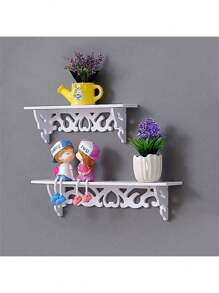 1 件壁挂式木质搁板、墙壁装饰展示架、浮动搁板支架房间装饰