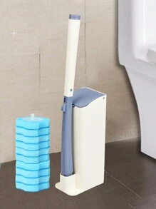 Spazzola per wc monouso con agente detergente integrato, set di spazzola per wc montata a parete, adatta per ciotole del wc, senza zone d'ombra, decorazione bagno estiva