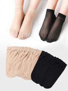 Women's Solid Color Mid-Calf Socks, Lightweight & Skin-Friendly, Versatile & Fashionable, Comfortable Mid-Length Socks, Autumn/Winter - Multicolor - View 3