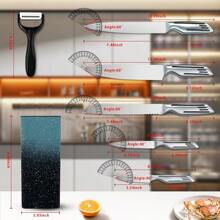 6PCS Star Series Kitchenware Set, German High Carbon Stainless Steel Forging, Chef's Knife, Bread Knife, Universal Knife, Star Series Knife Holder, Gift Multi-Purpose Peeler, Integrated Design Knife Body, Comfortable And Durable Grip, High Appearance Level Of Kitchen Supplies! - 銀色 - 查看 2