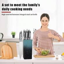 6PCS Star Series Kitchenware Set, German High Carbon Stainless Steel Forging, Chef's Knife, Bread Knife, Universal Knife, Star Series Knife Holder, Gift Multi-Purpose Peeler, Integrated Design Knife Body, Comfortable And Durable Grip, High Appearance Level Of Kitchen Supplies! - 銀色 - 查看 3