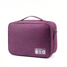 1pc Simple Data Cable Zipper Storage Box, Lightweight Portable Travel Electronic Accessories Bag, Tools Box For Watch, Travel Supplies, Electronics Storage Travel Universal Multifunctional Digital Product Storage Case Waterproof Electronic Accessories Storage Box Multifunctional Digital Product Storage Bag For Cables, Charger, Cell Phone, USB, SD Card, Hard Drive, Power Bank School College Electronic Bag Portable Charger Charger Case Headphone Case Cable Bag Cable Organizer Digital Camera Camera Case Camera Bag Cannon
