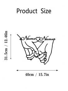 قطعة واحدة من لوحة الجدار المعدنية القابلة للتخصيص بتصميم يد بيد، ديكور جداري لفن الأزواج رمز للحب، مناسب لعيد الحب، الأزواج، حفلات الزفاف؛ قابل للتخصيص بأسماء الزوجين، مصنوع من معدن مقاوم للماء، 30سم* 23.7سم أو 40سم* 31.5سم، لا يحتاج إلى طاقة، ديكور قابل للنزع السهل التركيب، هدية لصديق/صديقة فريدة، هدايا مثالية لها لابنه ابنته، طلاب المدارس، الأطفال للذكرى السنوية، للأعياد المدرسية، المكتب، المنزل