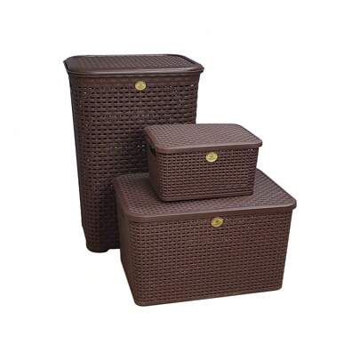 Kit De 3 Canastas Organizadoras Tipo Rattan | Utilísimo