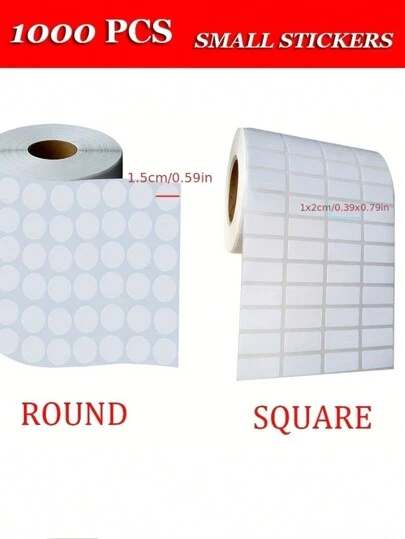 1000pcs Diamond Painting Sticker Labels, Round And Square Shapes, Suitable For DIY, Toolbox, Storage Box Markings, Writable Digits & Letters