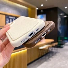 1 szt. Minimalistyczny różowy etui na karty do telefonu kompatybilny z iPhone 16 Pro Max, 15, 14, 13, odporna na wstrząsy osłona ochronna