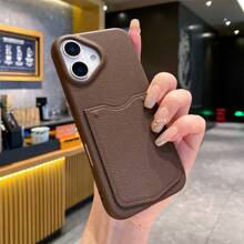 1 szt. Minimalistyczny różowy etui na karty do telefonu kompatybilny z iPhone 16 Pro Max, 15, 14, 13, odporna na wstrząsy osłona ochronna