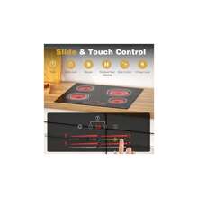 Ceramic Hob 4 Zone 6600W Electric Hob Built In 4 Burners 60cm Hard Wired Cooktop Dual Ring Function Slide And Touch Control 9 Power Levels Safety Lock Timer - 4Zone-6600w-Slide-60cm - View 2