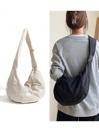 1pc Nature-Inspired Nylon Crossbody Dumpling Bag, Lightweight High Capacity Versatile Messenger Bag, Streetwear Gifts For Men Christmas Side Bags Crossbody Bag Shoulder Bag Hobo Bag Satchel Bag Tote Bag Vacation Winter Travel Dad Gifts Boyfriend Gifts Travel Essentials Holiday Essentials Bag For Men Camping Sling Bag For Men Summer Back To School Bag Pack Cross Body Bag Spring School Supplies Canvas Tote Bag