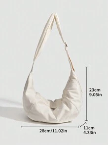 1 件自然风尼龙斜挎饺子包，轻便大容量多功能邮差包，男士街头时尚礼物圣诞节侧包斜挎包单肩包流浪包挎包手提包度假冬季旅行爸爸礼物男朋友礼物旅行必需品节日必需品男士包露营单肩包男士夏季返校包斜挎包 - 米色 - 查看 6