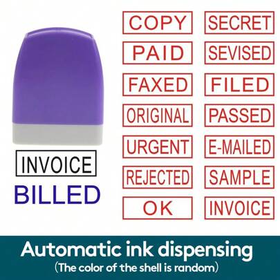 1 ชิ้น แสตมป์การเงิน, แผ่นหมึกอัตโนมัติ, เปลือกสุ่มสี, หมึกสีแดง, แสตมป์สำนักงาน, แสตมป์ป้ายตัวเอง, เปลือกสุ่มสี, กลับสู่โรงเรียน, อุปกรณ์การเรียน