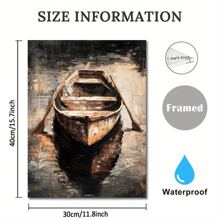 Charming Boat On Water Oil Painting - 11.8x15.7" Wooden Framed Canvas Wall Art For Living Room, Bedroom, Office, Or Hallway Decor, Perfect For Room Decor