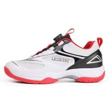 TACHUAN 1 双女士专业羽毛球鞋，防滑、透气、耐用橡胶鞋底，前部系带可调节旋转带 - 紅白色 - 查看 5