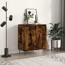 Stylish Smoked Oak Sideboard 65x70 Cm Modern Engineered Wood Storage Cabinet - Brown - View 1