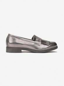 Mocassins à franges pour femmes, casual mode pour un port quotidien - Gris - Voir 3