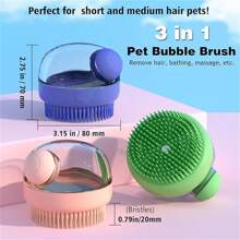 1 buah Sikat Mandi Pijat Perawatan Hewan Peliharaan dengan Dispenser Sabun dan Sampo, Sikat Mandi Silikon Lembut untuk Anjing & Kucing Berbulu Panjang, Mudah Digunakan untuk Pembersihan Cepat dan Mendalam - MultiWarna - View 7