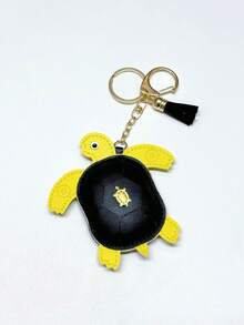 1pc Leather Turtle Ornament, Leather Turtle Bag Pendant Charm, Versatile Car Key Chain, Small Gift - Multicolor - View 7