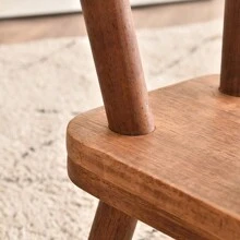 1pc Wooden Stool, Modern Walnut Color, Scandinavian Natural Wood Tone, Load-Bearing, Solid Wood Square Chair, Suitable For Home Office, Bedroom, Living Room, Kitchen, Bathroom, Entryway