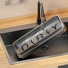 1 pezzo Multi-funzione Supporto per rubinetto da cucina, porta sapone liquido e spugna da lavello montato a parete