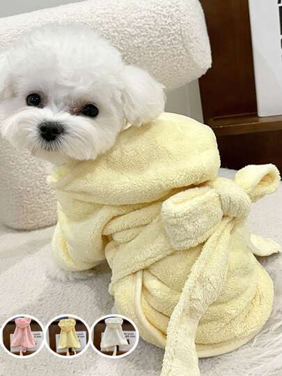 1 件宠物狗/猫速干浴巾，高吸水性浴袍，适合小型和大型宠物，颜色随机发送