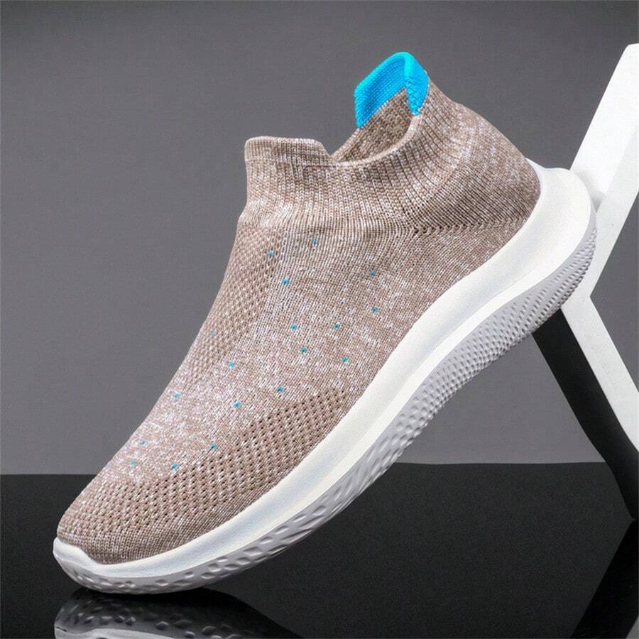 Herren Premium Classic Slip-On Loafers - Ultra bequem, rutschfeste Sohlen, atmungsaktiv, langanhaltend, mit gewebtem Obermaterial, weiche Fußbetten, stoßabsorbierend, geeignet für Outdoor-Aktivitäten, Fitness, Yoga, Gehen und den täglichen Gebrauch - Beige - Übersicht 1