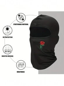 2 szt./1 szt. Uniwersalna maska na twarz do jazdy na rowerze na cztery pory roku, z nadrukiem w czerwone róże, oddychająca, elastyczna, wygodna, szybkoschnąca, kominiarka, wiatroszczelna, pyłoszczelna, z filtrem przeciwsłonecznym, maska na szyję, walentynkowe maski narciarskie