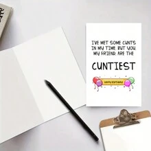 1 pieza Tarjeta de felicitación alegre y traviesa con diseño de dibujos animados personalizado - Romántica para el Día de San Valentín, cumpleaños, aniversario - Tarjeta de papel con tema fantástico única para él o ella, esposo, esposa, novio, novia - No se necesita electricidad, página en blanco en el interior, regalo perfecto para el Día del Padre, Día de la Madre, diversas festividades, aniversarios, fiestas, bodas y ocasiones especiales