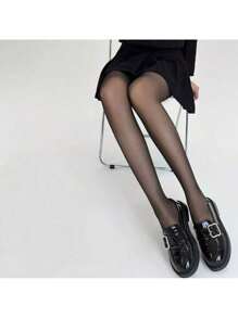 KIT1-3/Thread 40 Classic Thin Social Pantyhose Transparent Effect European Model Elegant For Work Sport Thin Polyamide - Black - View 1