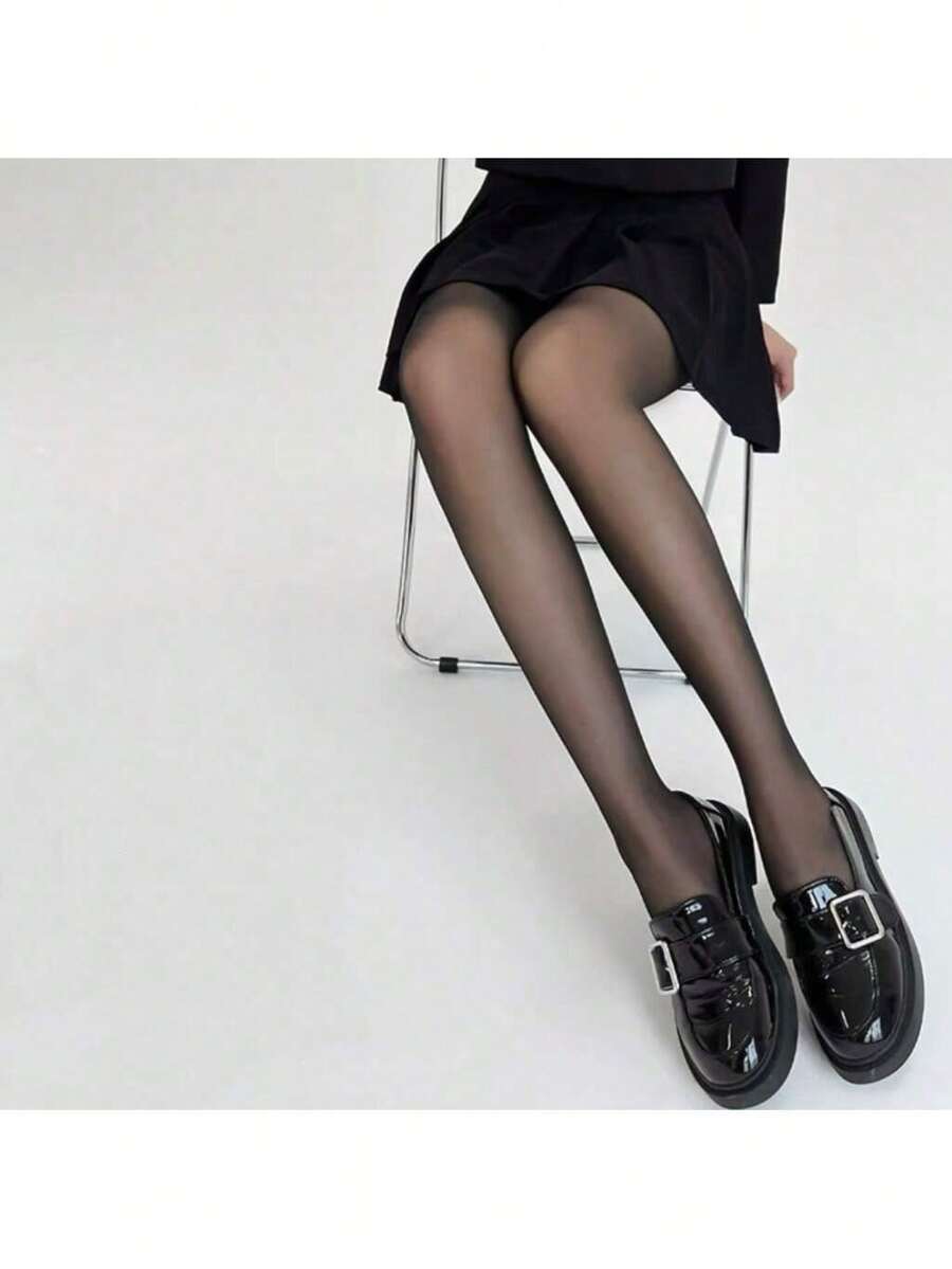 KIT1-3/Thread 40 Classic Thin Social Pantyhose Transparent Effect European Model Elegant For Work Sport Thin Polyamide - Black - View 1