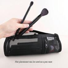 1 件全新网状两用化妆刷架，便携式拉链铅笔盒，简约大容量刷桶，适合旅行，波西米亚风情，适合度假海滩，浴室收藏，卧室收藏，大容量 - 彩色 - 查看 8