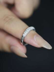 2 件情侣戒指女豪华大气莫桑石结婚戒指 S925 纯银时尚婚礼珠宝情侣礼物莫桑证书和礼盒 - 2ct疊帶圓鑽戒 - 查看 7