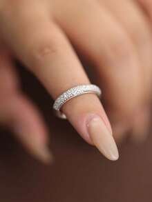 2 件情侣戒指女豪华大气莫桑石结婚戒指 S925 纯银时尚婚礼珠宝情侣礼物莫桑证书和礼盒 - 2ct疊帶圓鑽戒 - 查看 8