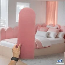 Cloud Box Bed Headboard Kit Upholstered Modular Board 20x60 Centimeters - Pink - View 2