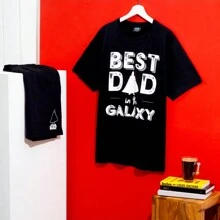 Disney Pyjama Set Short PJ Lounge Comfy Sleepwear Breathable Soft Nightwear Dad Gift - Black - View 2