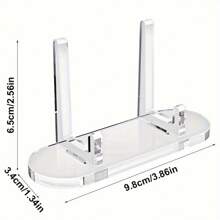 1/3/6pcs Baaji Display Stand, Single Badge Millet Storage Rack, Acrylic Commemorative Coin Streamer Transparent Perimeter Sign Stand, Clear Plastic Desktop Holder, Boho Style, No Electricity Required - Clear - View 3