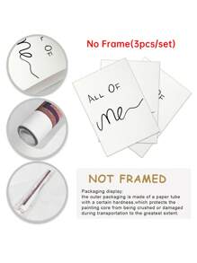 3 cái Thư Đồ Họa Bức Tranh Không Khung - Đen và trắng - Xem 11