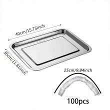 100 Stücke gewerbliche Lebensmittelverpackungsfolie zum Wegwerfen, geeignet für Restaurants & BBQ Geschäfte - Extra große Größe, passt zu Standard-Schüsseln & Tellern, für den Außenbereich, Camping