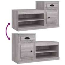 Sleek Grey Engineered Wood Shoe Cabinet Spacious Storage Solution 100x40 Cm - Grey - View 8
