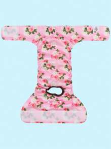 1件装可重复使用可清洗狗狗尿布，母狗月经裤 - 粉色 - 查看 3