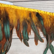 1 metro 1 pieza de plumas de estilo moderno, ribete de tela exquisito de plumas Yongji, cinturón de tela hecho a mano, accesorio de arte de enchufar, decoración de escenario, material para atrapasueños, varita para gatos, ropa, disfraces, accesorios para fiestas y tocados
