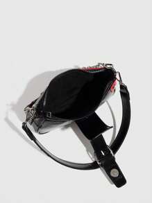 Y2K 时尚百搭星月设计独特银色千禧年肩链斜挎包，完美契合女孩街头风和派对场合，亦可作为礼物。星形印花女包，Y2K 包，哥特朋克风女包，2000 年代时尚女包，万圣节手提包，是参加派对、万圣节时尚和哥特活动的理想之选。 - 黑色 - 查看 8