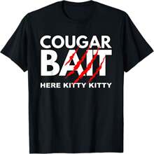 Cougar Bait Funny Halloween Costume Older Woman Younger Man T-Shirt - Black - View 1