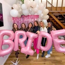 5 件/套 40 英寸巨型粉色新娘气球，粉色新娘铝箔气球横幅，适用于订婚、单身派对装饰、新娘送礼会、单身派对、婚礼 - 粉色 - 查看 4