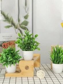 4 piezas de plantas artificiales en maceta, plantas falsas pequeñas para decoración interior del hogar, flores artificiales para alféizar de ventana, baño, pared, escritorio de oficina, oficina, cocina, decoración de estilo campestre, regalos de cumpleaños y graduación, decoración de jardín, plantas para exteriores, jardinería, flores falsas