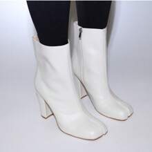 Womens Block Heel Ankle Bootie - Bone - View 2